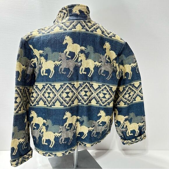 New Identity Carpet Blanket Jacket Horses 100% Cotton Hand Woven  XL NWT - Picture 2 of 11